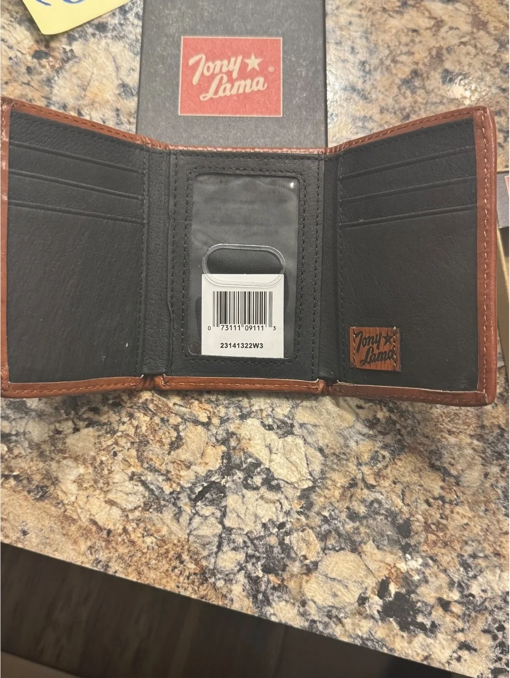 Tony Lama Tri-fold Wallet Genuine Leather with RFID Protection
